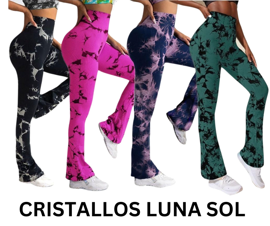 Seamless flare tiedye yoga leggings