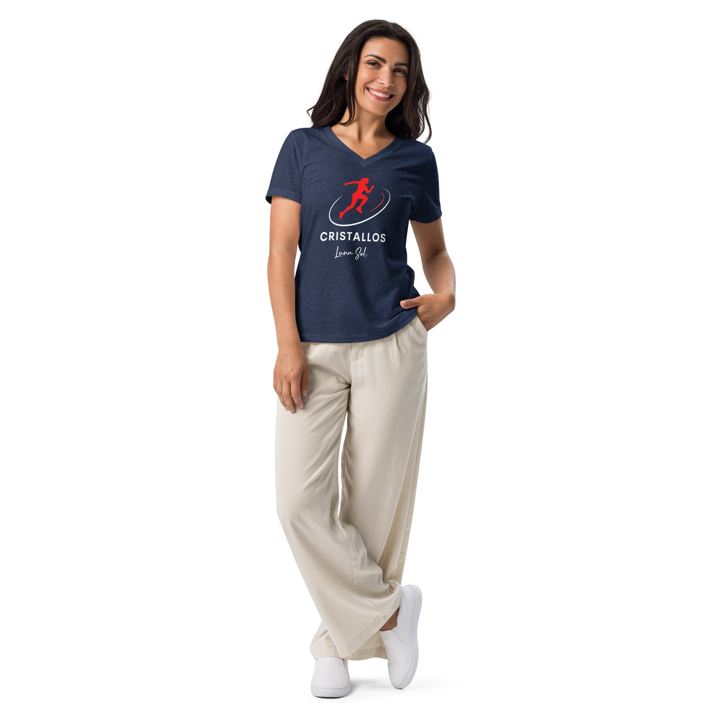 Cristallos- Women’s relaxed v-neck t-shirt