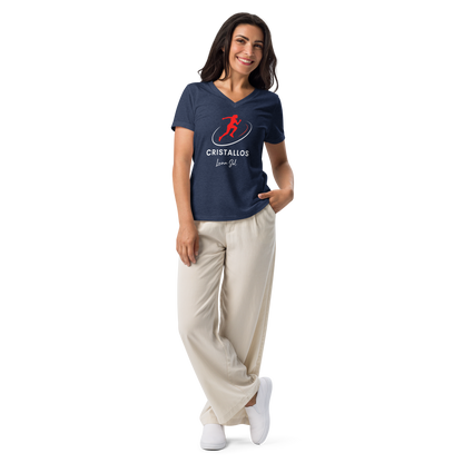 Cristallos- Women’s relaxed v-neck t-shirt