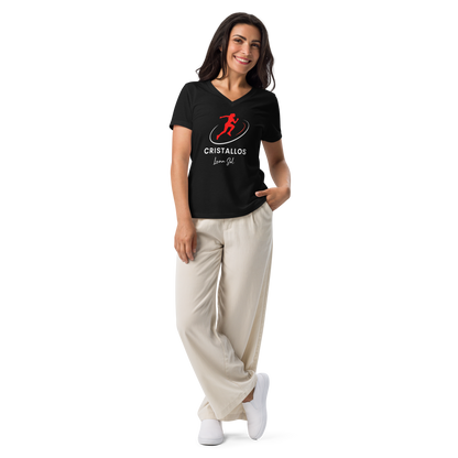 Cristallos- Women’s relaxed v-neck t-shirt